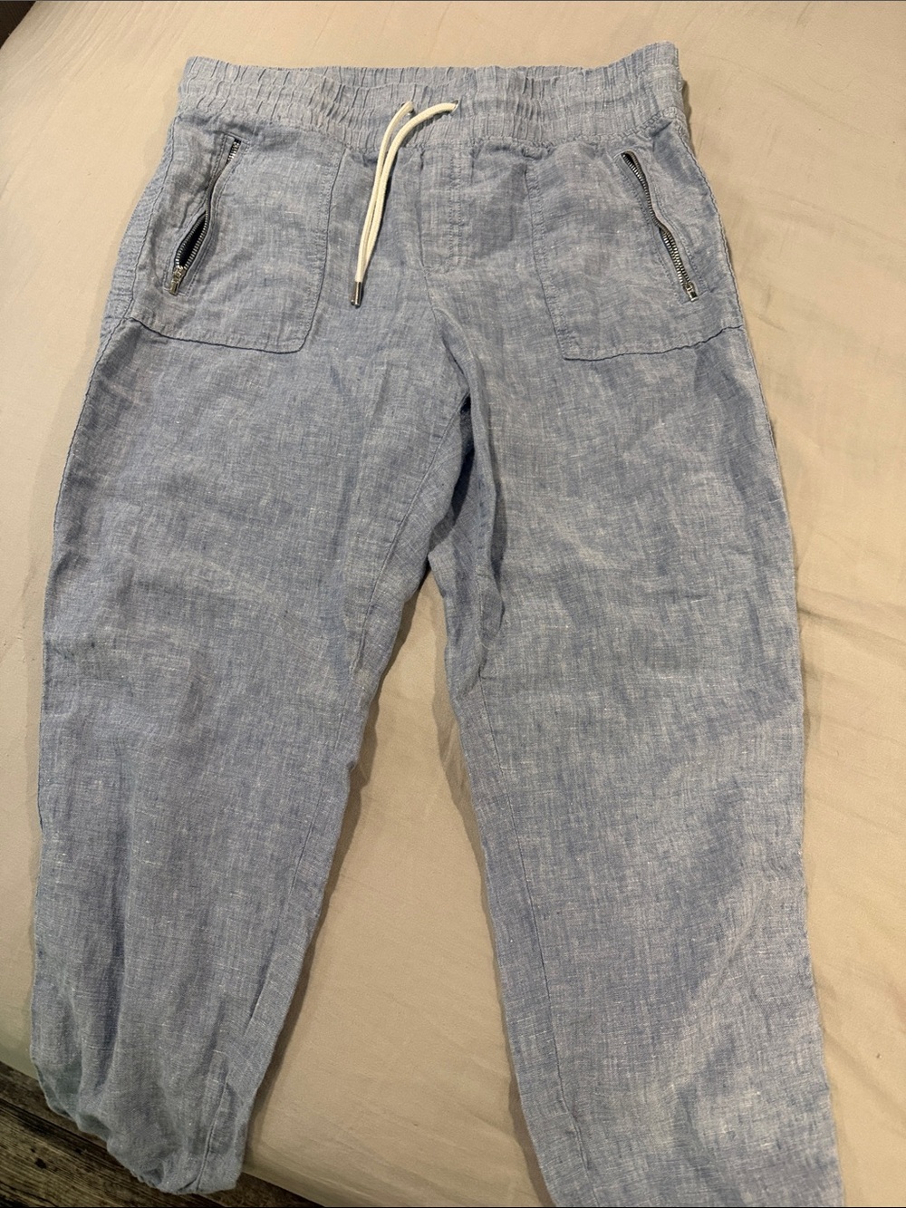 Athleta Cabo Linen Jogger in Light Blue
